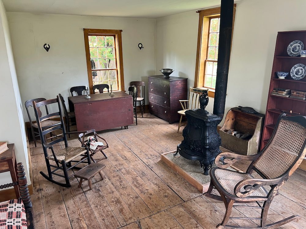 Inside one of the buildings