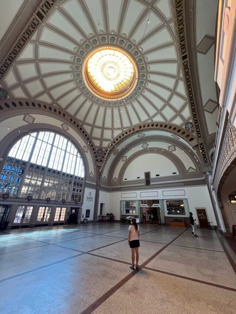 Inside the train terminal