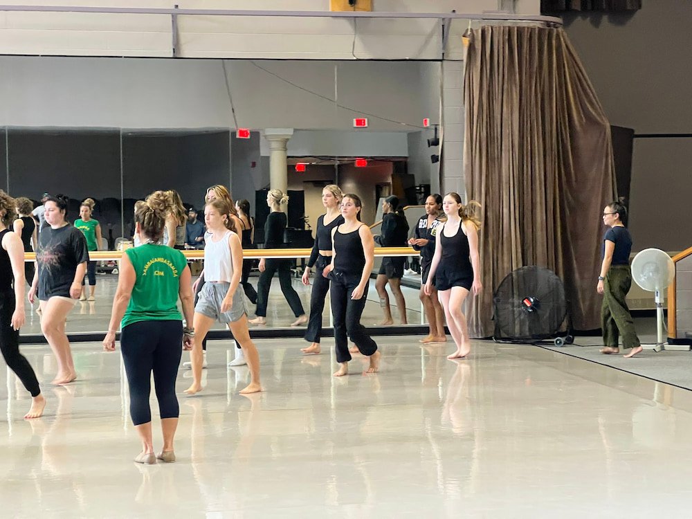 Lisette joining the dance lines