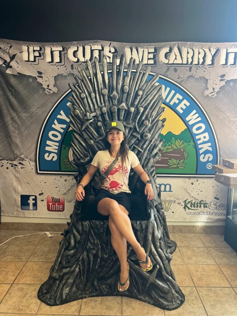 Lisette on the Game of Thrones Chair
