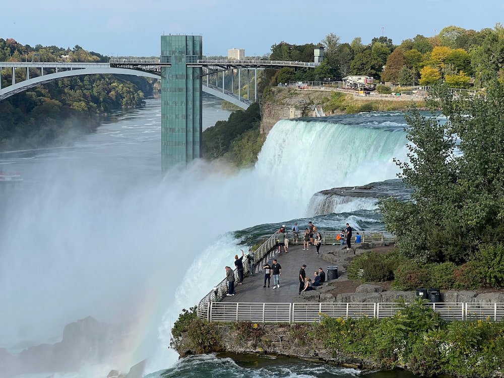 Looking down at the falls