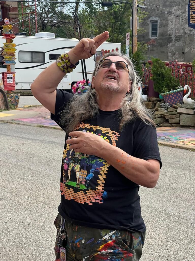 Randy talking with us outside on the street