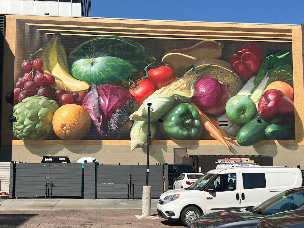 Realistic vegetables mural