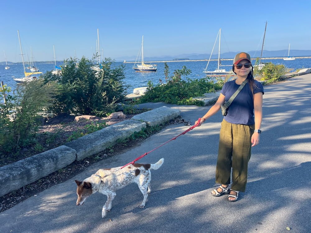 Walking along the waterfront