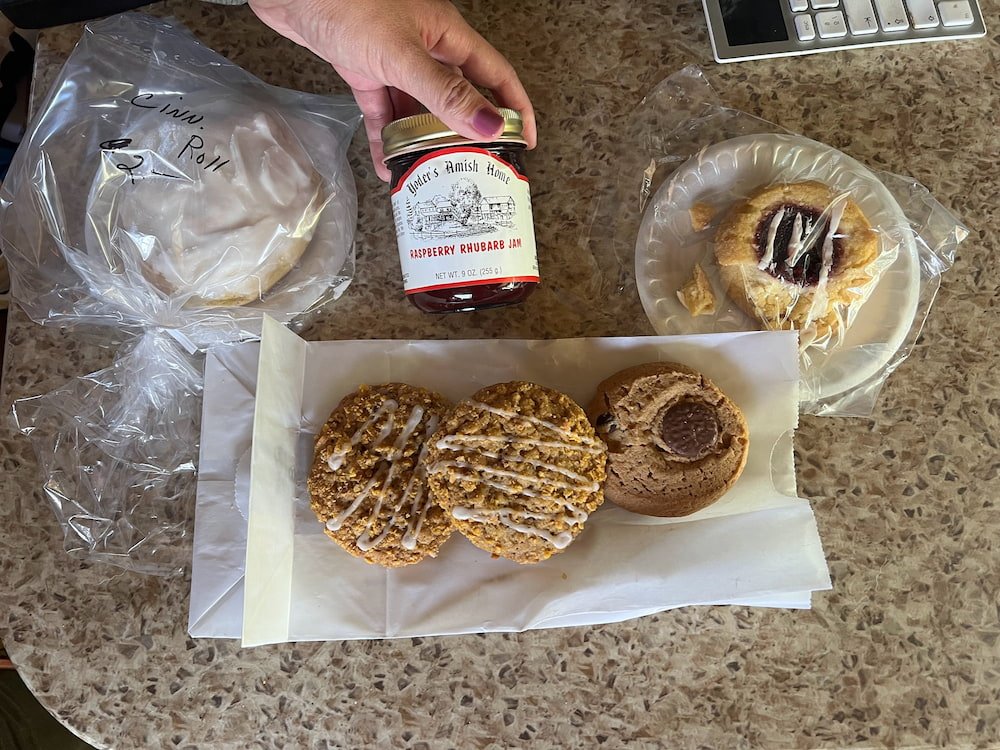 We got a few samples of the baked goods and a jam