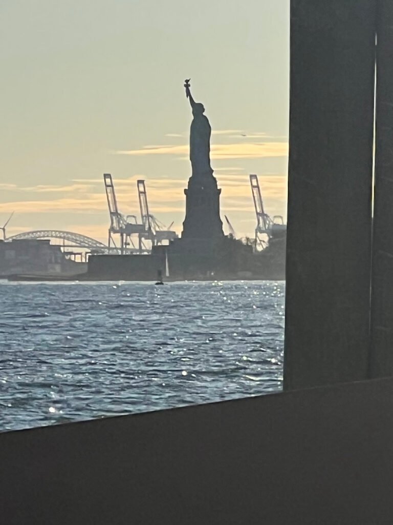 A glimpse of the Statue of Liberty