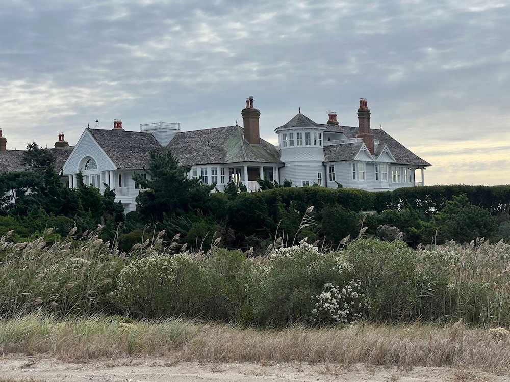 A mansion on the beach in the Hamptons