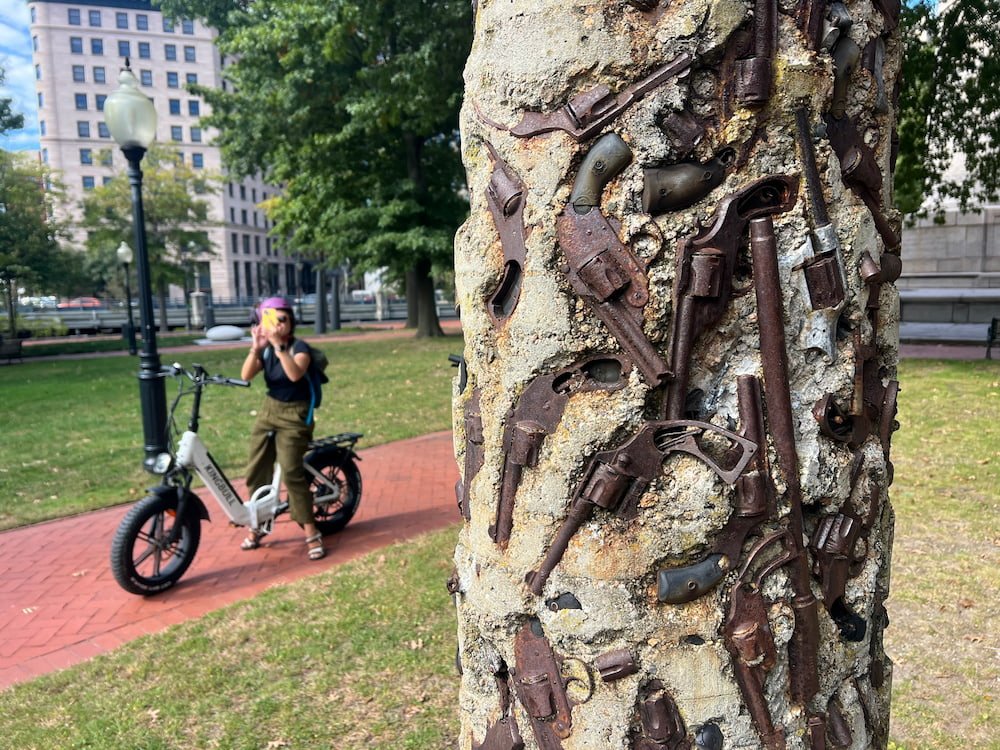 Close up of the guns