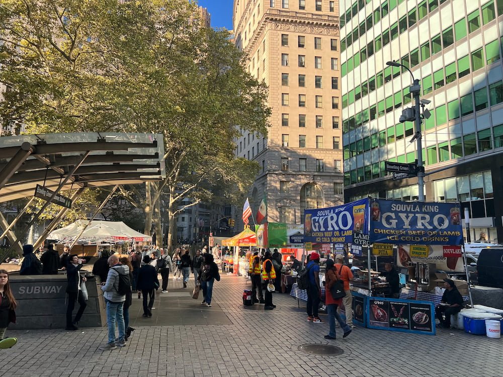 Food stalls near Battery Park
