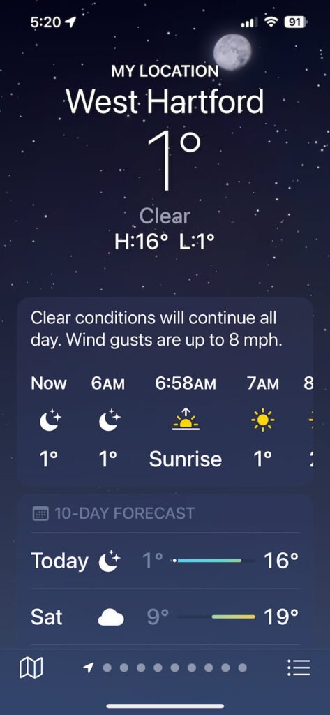 Freezing temperatures