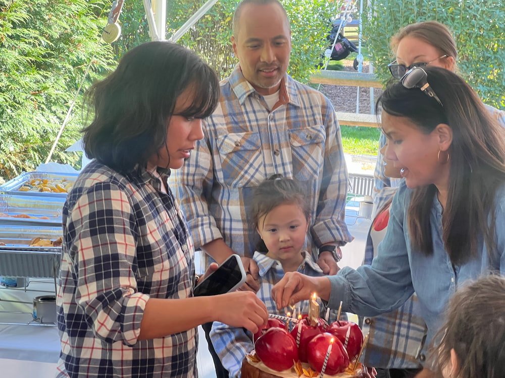 Lighting the candles