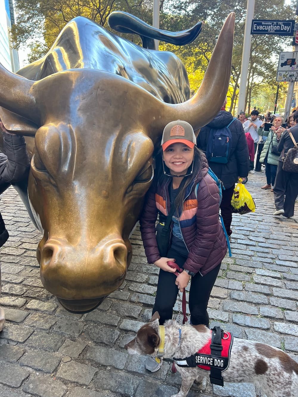 Lisette and Sheila with the Charging Bull