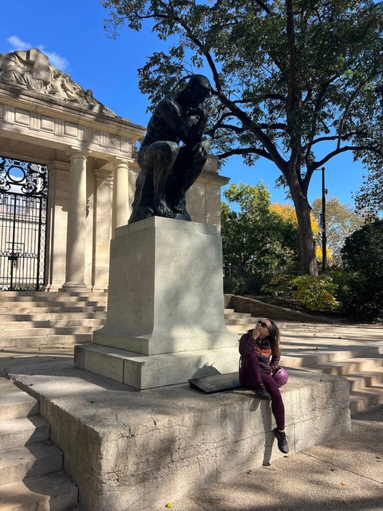 Lisette doing her best Thinker impression