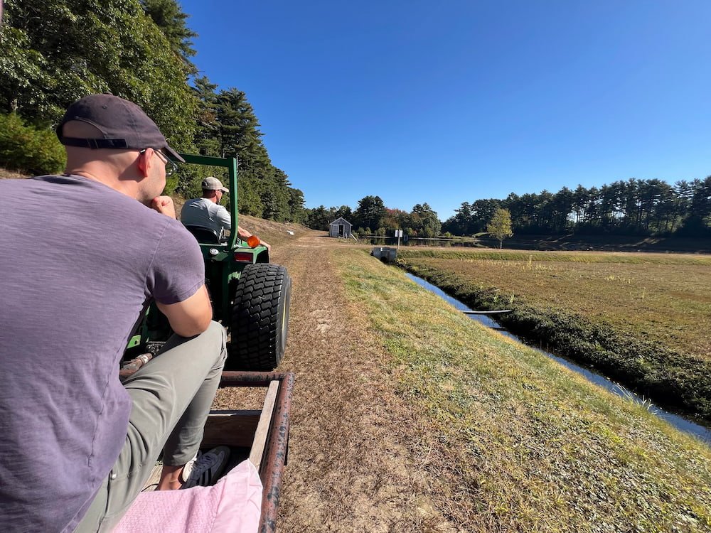 Our tractor navigating the bog