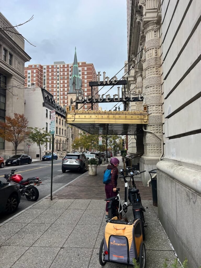 Parked outside the Belvedere