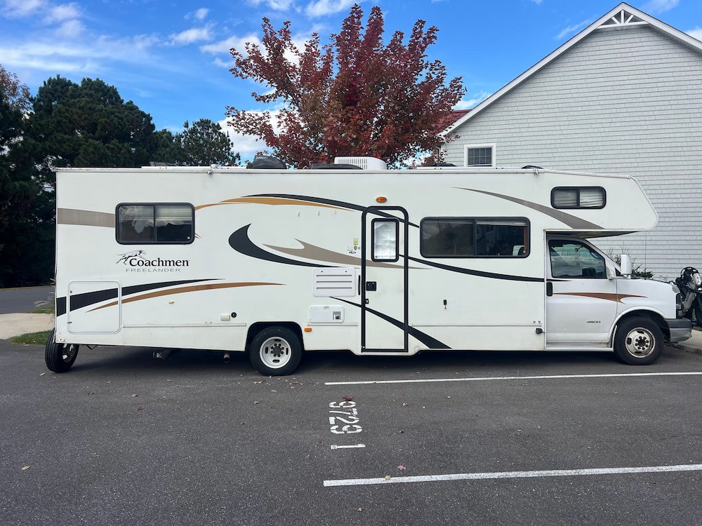 Parked outside their place