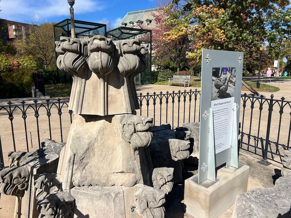 Parts from the cathedral that fell