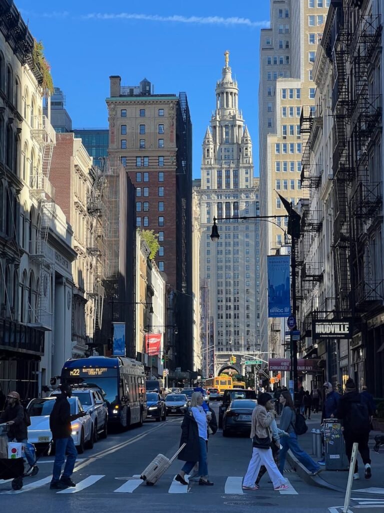 Typical street crossing in lower Manhattan