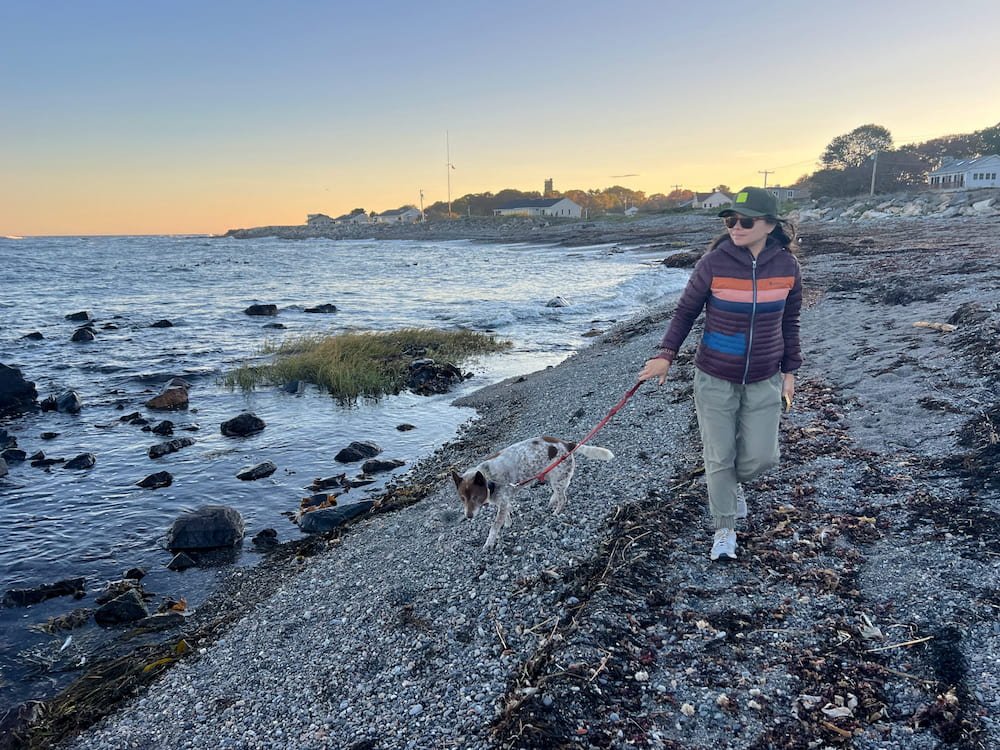 Walking the beach in Rye