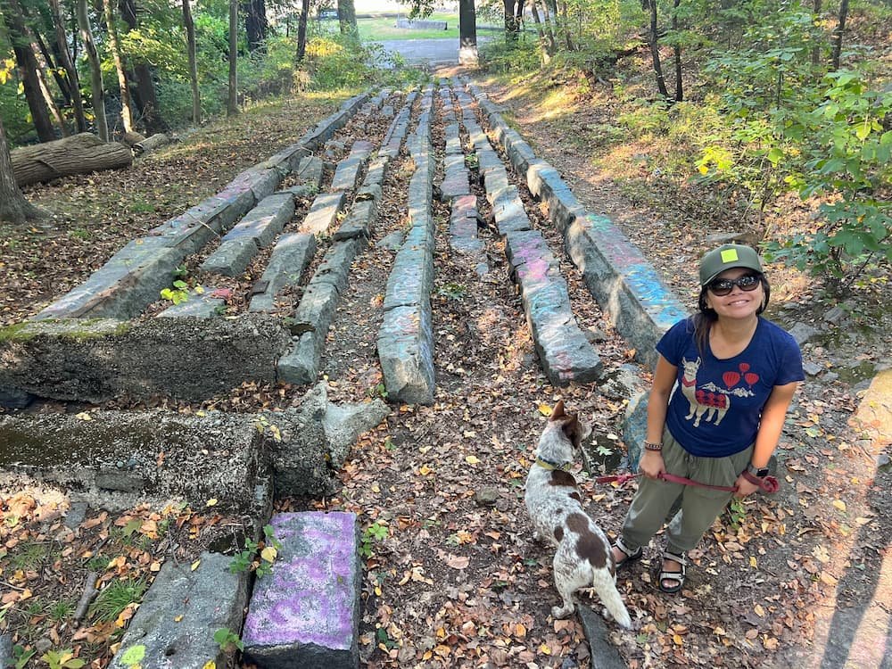 We walked to the top