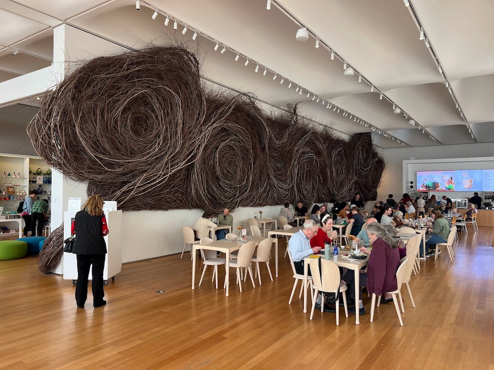 Even the cafe had a cool installation