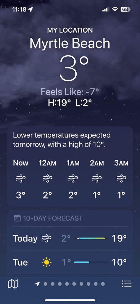 Feels like -7 brrr