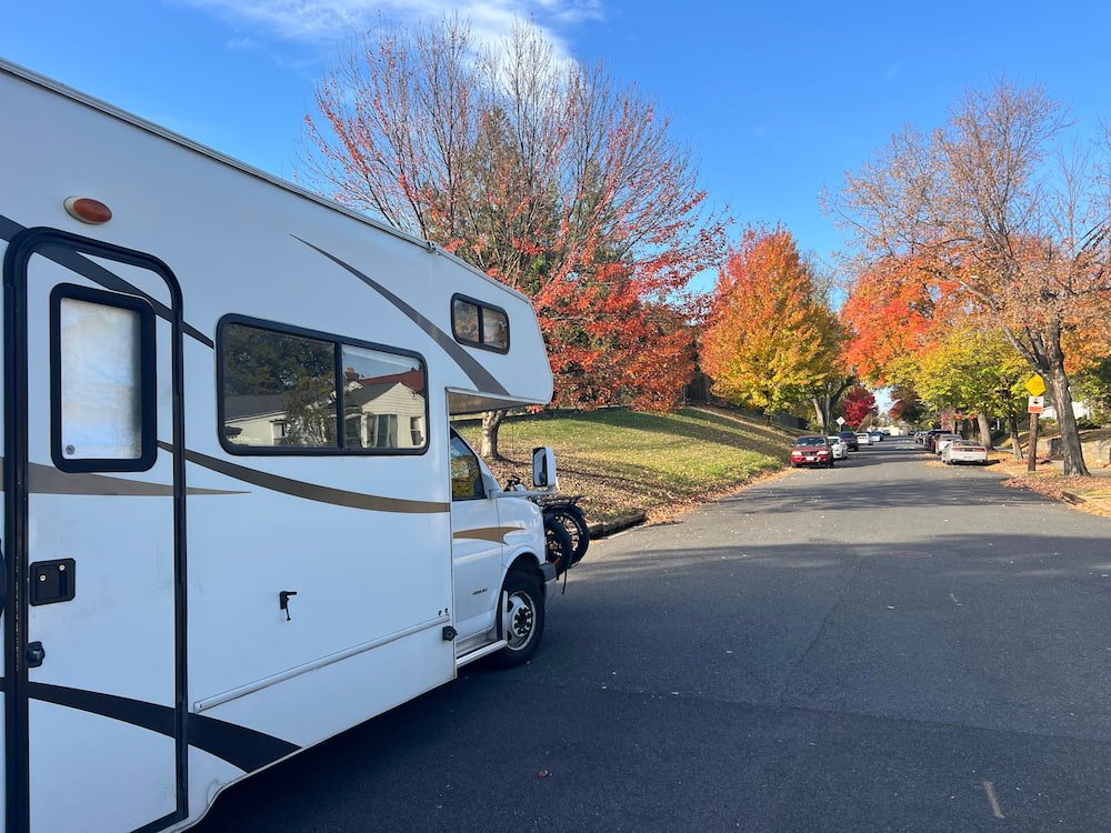 Our camping spot with the spectacular Fall leaves