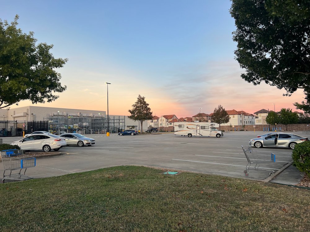 Our next couple of night were parked at the back of the Walmart in Houston
