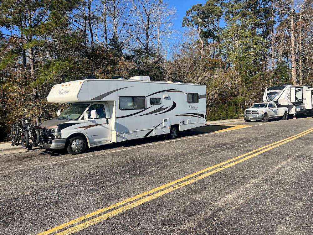 Our parking spot at the rest area last night