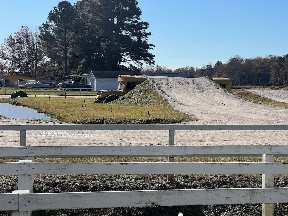 The course had a jump over a school bus