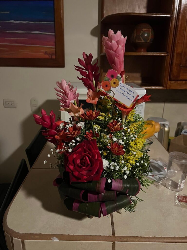 A lovely welcome flower basket