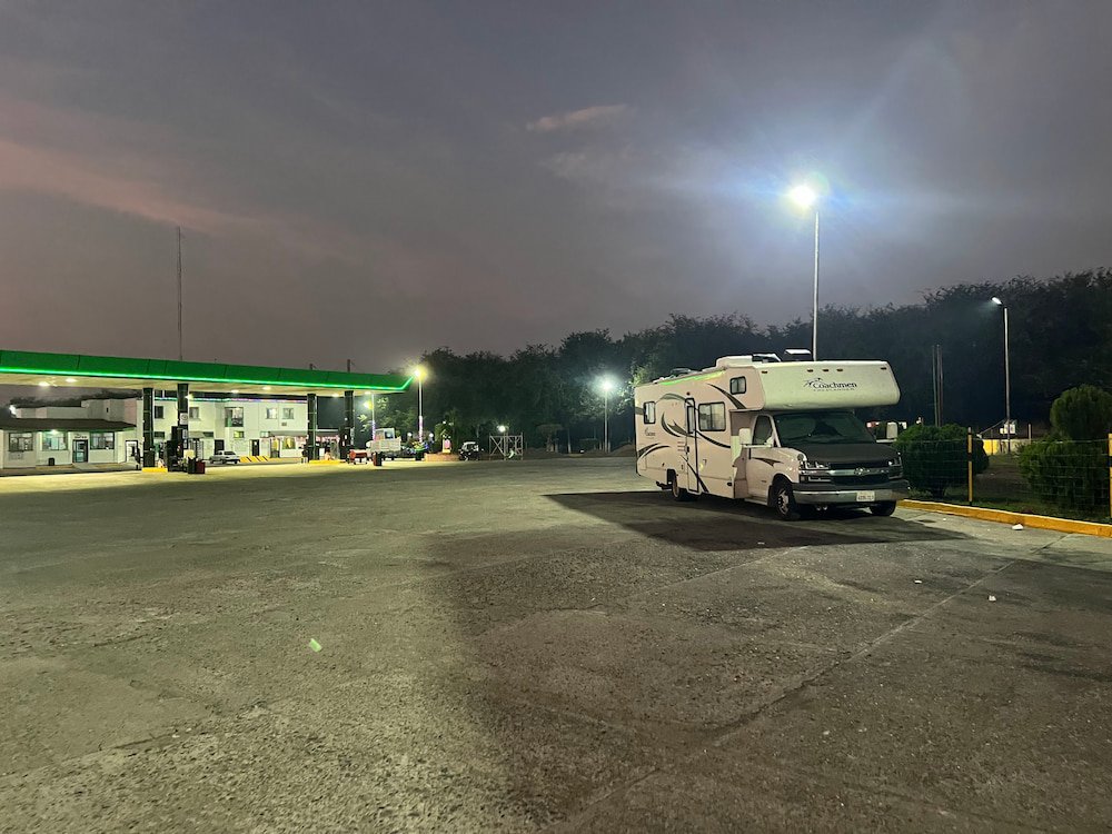 Camped at the PEMEX gas station