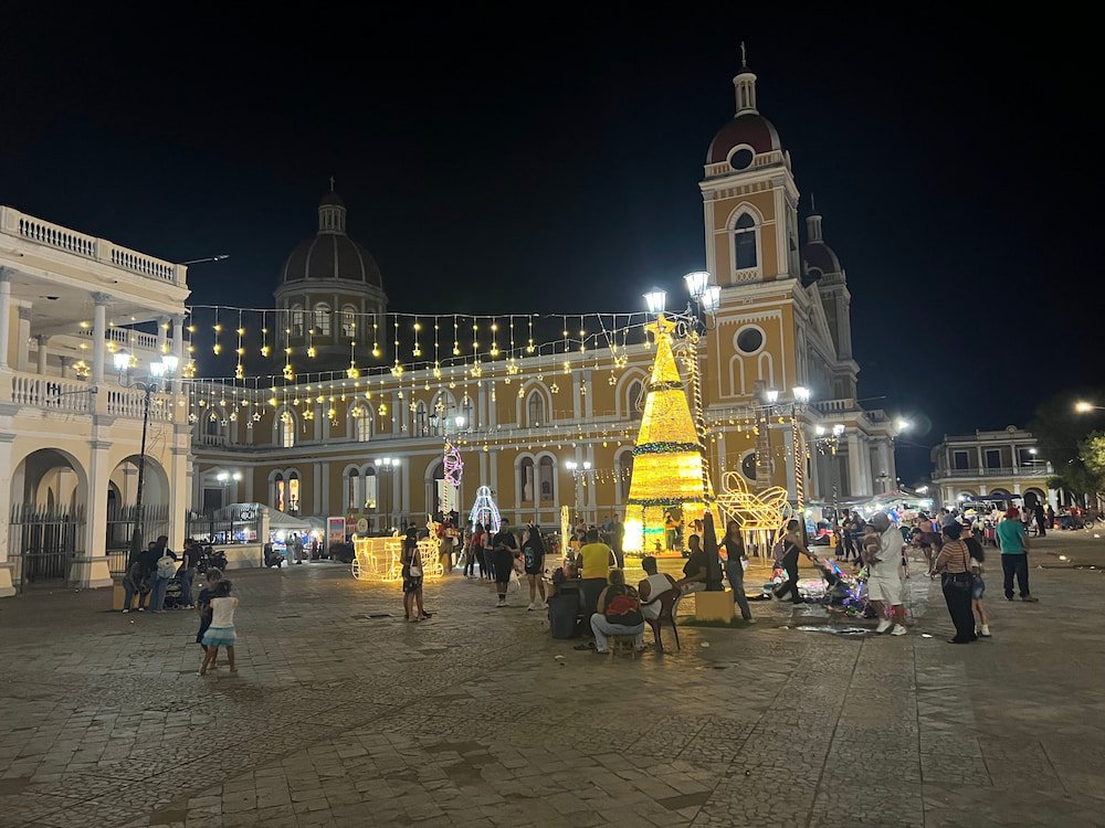 Christmas decorations at Granada's main Cathedral