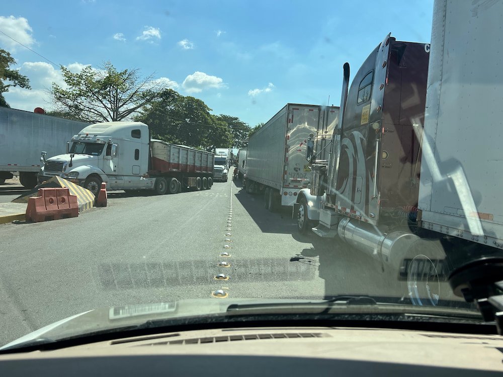 Truck jam at the border