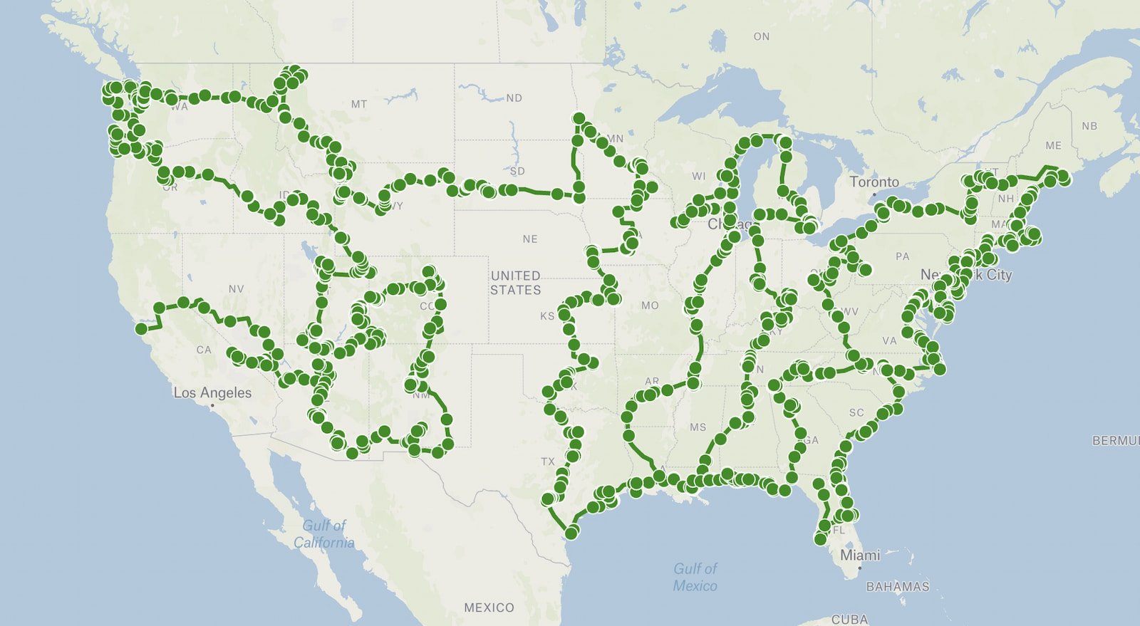Complete USA Roadtrip Map